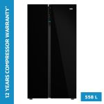 BEKO Side by Side Refrigerator | 558 Ltr | 163140ZGBN | Black