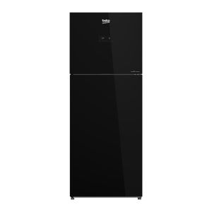 BEKO Top Mount Refrigerator | 340 Ltr | Black Glass Door
