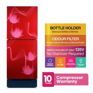 Refrigerator Glass 231 Liter Singer-Red